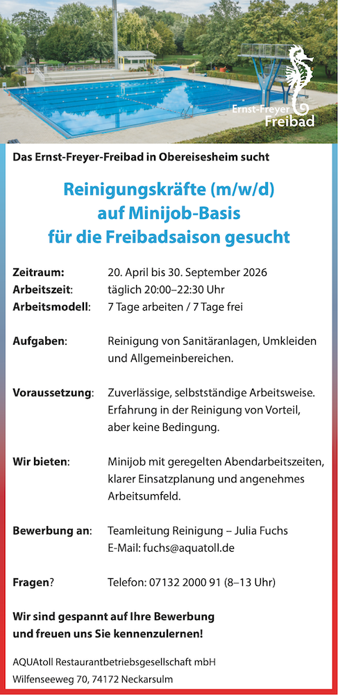 Wir suchen eine Reinigungskraft